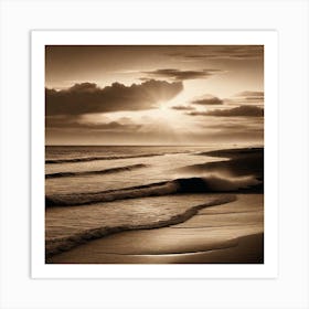 Sunset At The Beach 400 Art Print