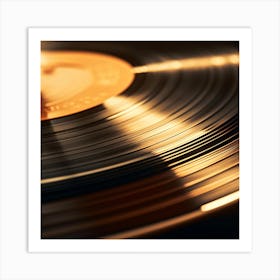 Close Up Of A Vinyl Record Art Print