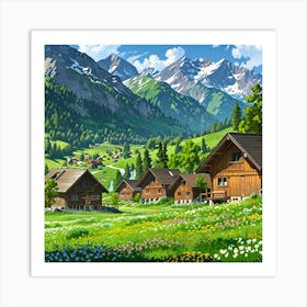 Village In The Mountains 11 Art Print