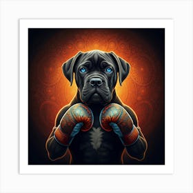 Boxing Dog Art Print