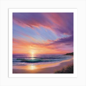 Sunset On The Beach Art Print