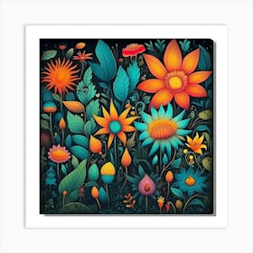 Colorful Flowers 4 Art Print