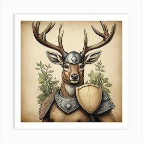 Deer In Armor Art Print