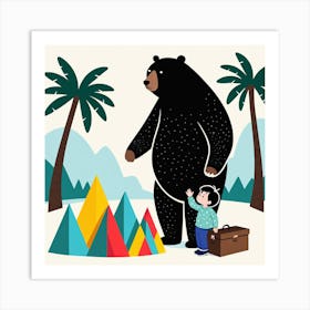 Bear And A Child 2 Art Print