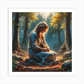 Woman In The Woods 6 Art Print