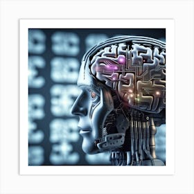 Human Brain With Artificial Intelligence 28 Art Print