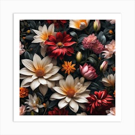 Floral Wallpaper 14 Art Print