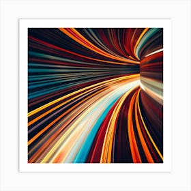 Abstract Blurred Light Art Print