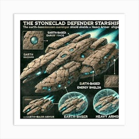 Stoneclad Defender Starship Defensive Escort Art Print