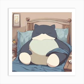 Pokemon Sleeping In Bed Art Print