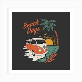 Beach Days camper Art Print