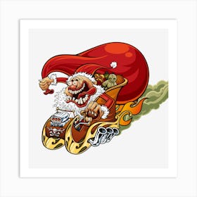 Funny Santa Claus Christmas Art Print