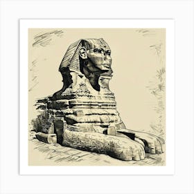 A Sphinx In Giza Hand Drawn Sketch Illustration 1719991311 4 Art Print