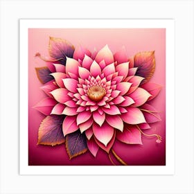 Pink Flower Painting 3 Art Print