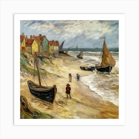 Boats On The Beach 1 Art Print