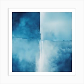 Abstract Minimalist Painting That Represents Duality, Mix Between Watercolor And Oil Paint, In Shade (11) Art Print