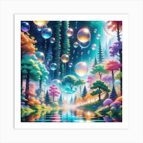 Forest of bubbles Art Print