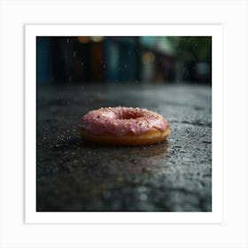 Donut In The Rain 1 Art Print