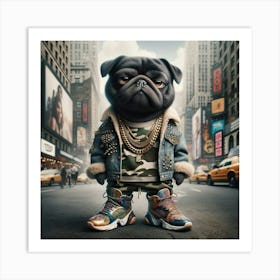 Pug Dog In The City Art Print