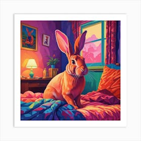 Rabbit In Bed Art Print