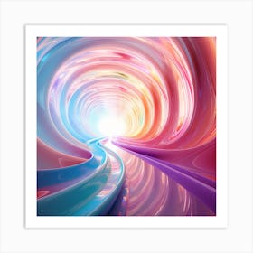 Light At The End Of A Shimmering Rainbow Tunnel Abstract 2 Art Print