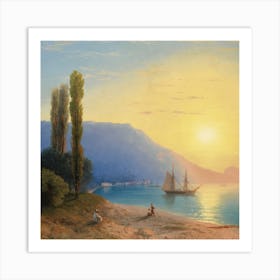 Sunset By The Sea Art Print