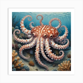 Mimic Octopus Illustration Art Print Art Print