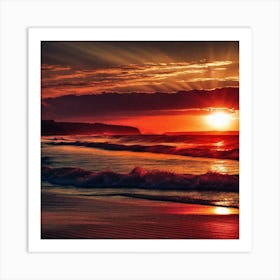 Sunset On The Beach 462 Art Print