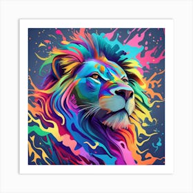 Colorful Lion Art Print