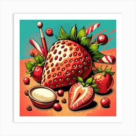 Pop Strawberry 4 Art Print