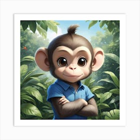 Smart Monkey Art Print