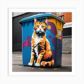 Cat In A Bin Art Print