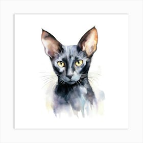 Black Oriental Cat Portrait 3 Art Print