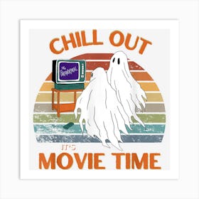 Halloween Night Retro Movies And Chill Vintage Art Print