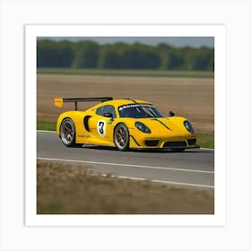 Yellow Porsche 918 Art Print