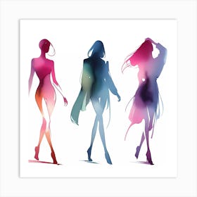 Fashion Women Silhouettes Art Print