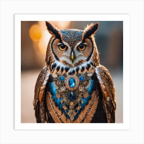 Military owl Art Print