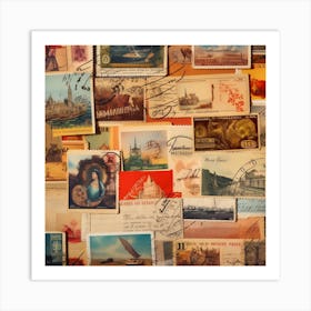 Postage Stamps Collection Photo Art Print