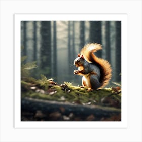 Squirrel In The Forest 190 Art Print