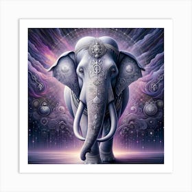 Elephant In Space Art Print