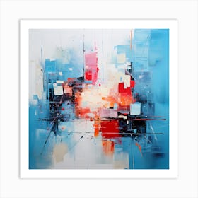 Abstract Harmony: Mirrored Realities 1 Art Print