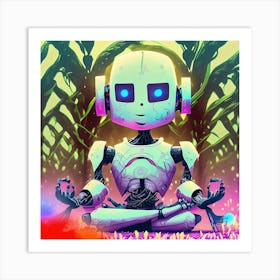 Robot Meditation Art Print