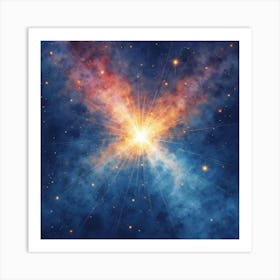 Radiant Watercolor Of A Celestial Star Field 1 Art Print