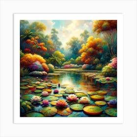 Colorful Lilly Pond 3 001 001 Copy Art Print