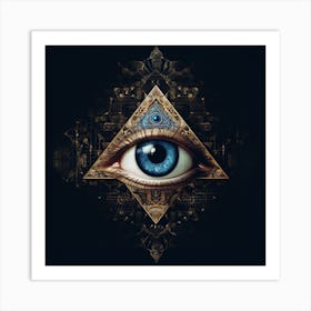 All Seeing Blue Eye Art Print