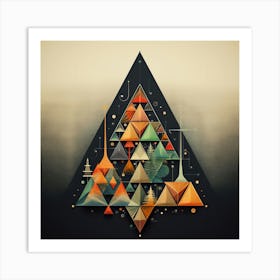 Geometric Christmas Tree Art Print