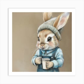 Bunny With A Cup Art Print