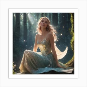 Pixie In Full Moon Art Print