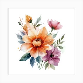 Watercolor Flowers V.6 Art Print