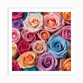 Colorful Roses Background 57 Art Print